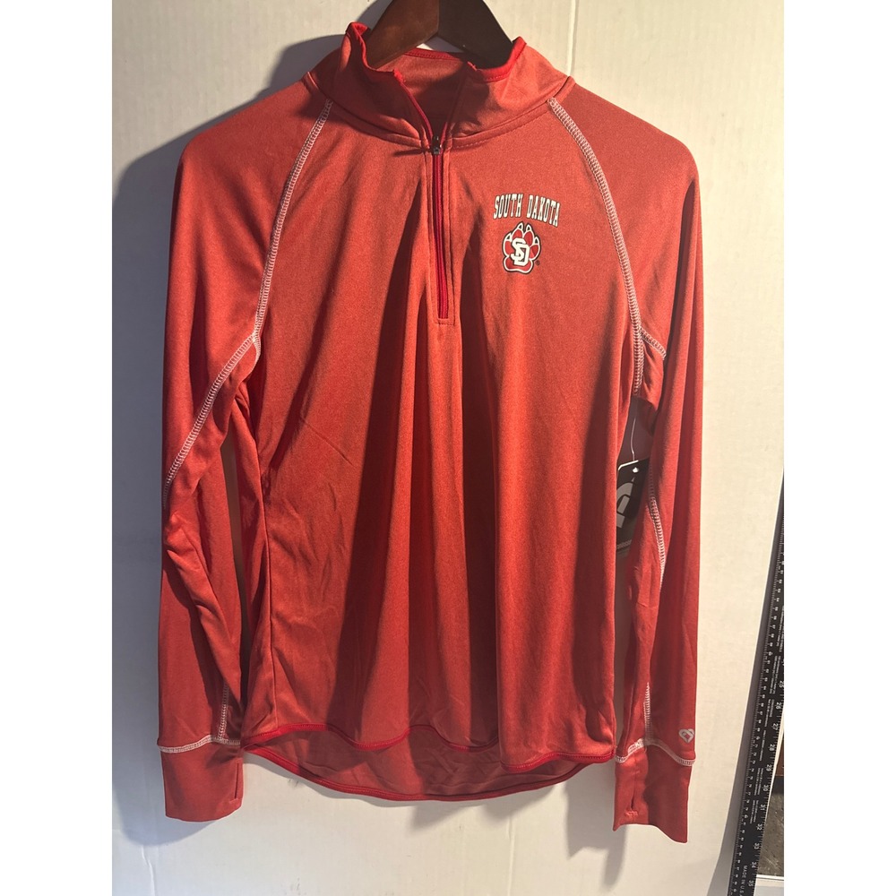 Colosseum South Dakota Coyotes Womens L Red Quarter Zip Pullover DKTZ30314 NEW